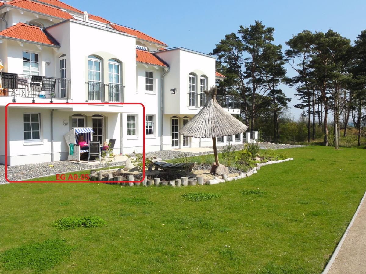 3 Zimmer Ferienwohnung Haus Meeresblick Mit Meerblick A005 Mit Suedterrasse Und Strandkorb Baabe Luaran gambar